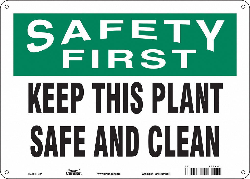 Safety Sign 10 in x 14 in Polyethylene