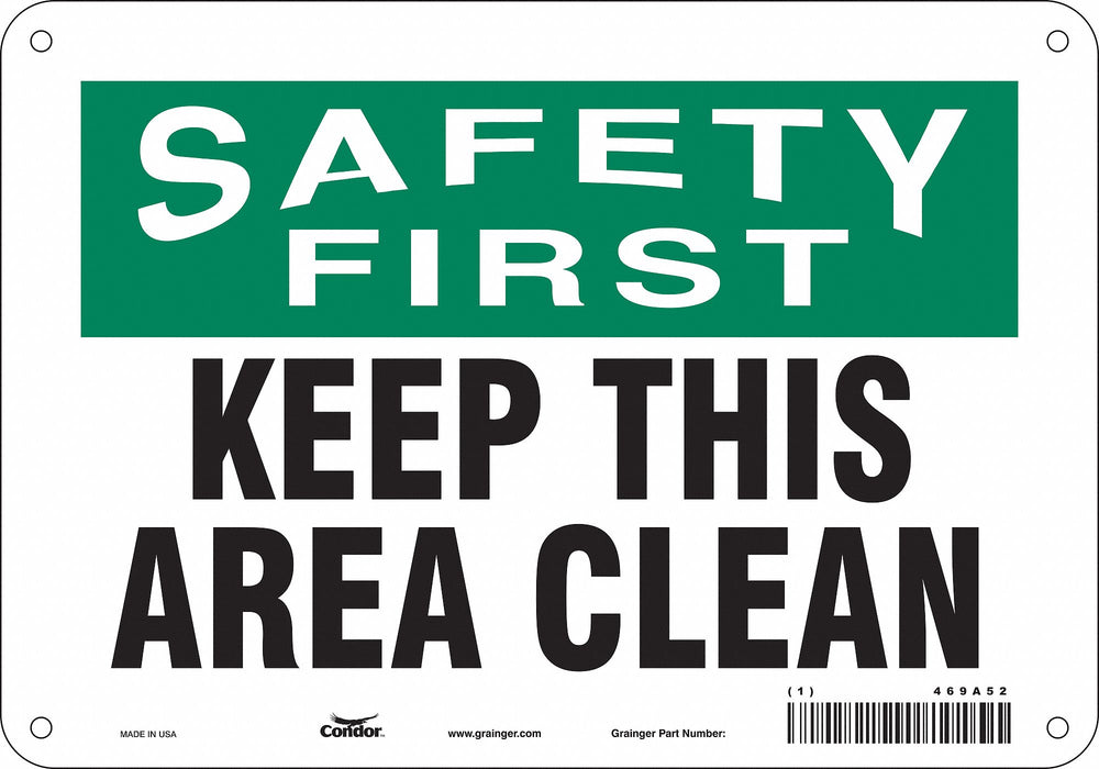 Safety Sign 7 in x 10 in Polyethylene