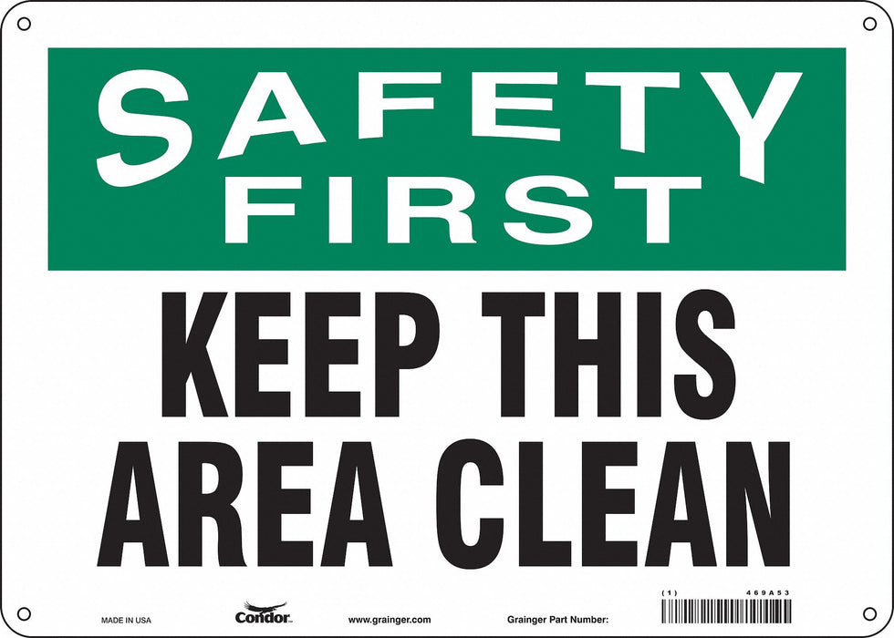 Safety Sign 10 in x 14 in Polyethylene