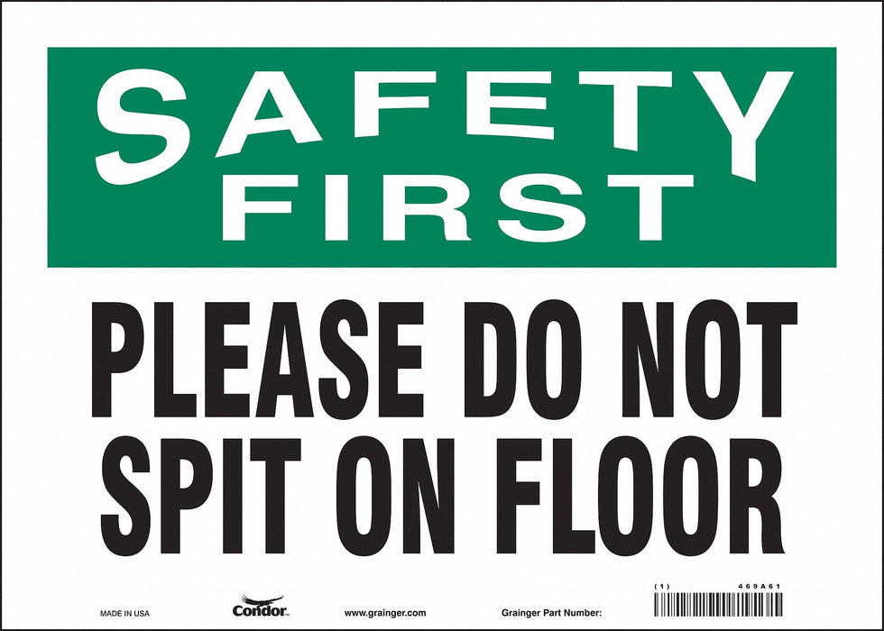 Safety Sign 10 in x 14 in Vinyl