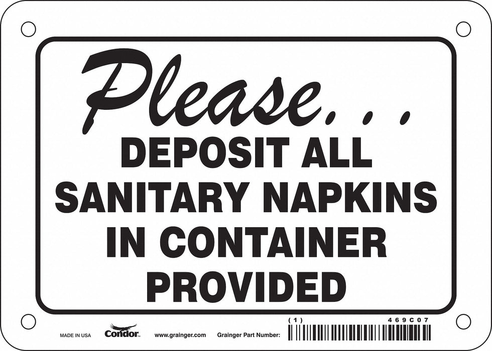 Safety Sign 5 in x 7 in Polyethylene