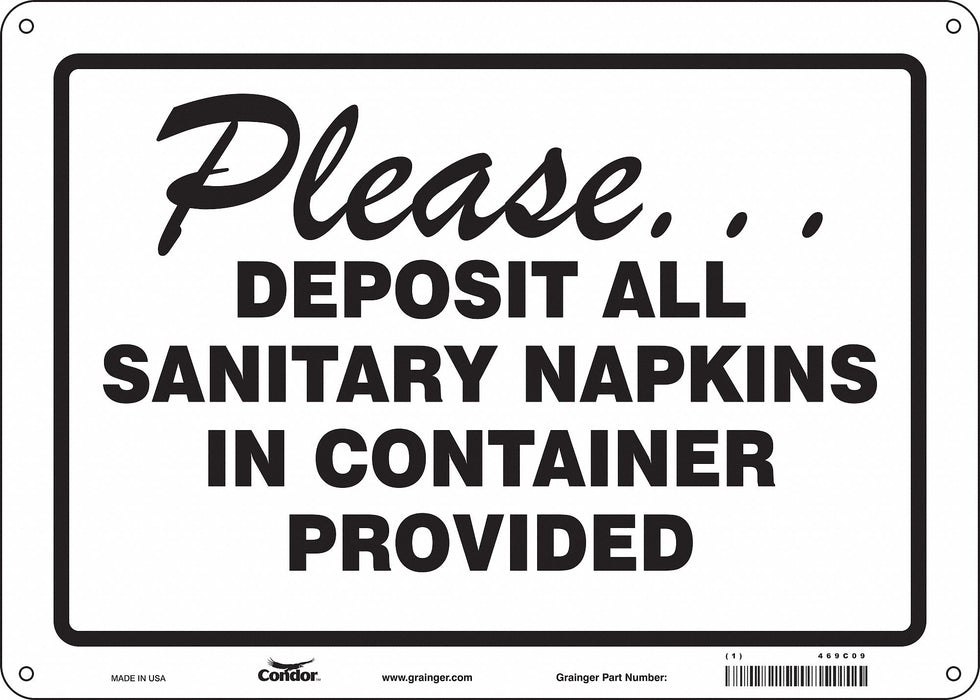 Safety Sign 10 in x 14 in Polyethylene