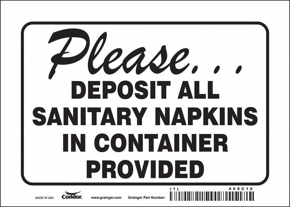 Safety Sign 5 in x 7 in Vinyl