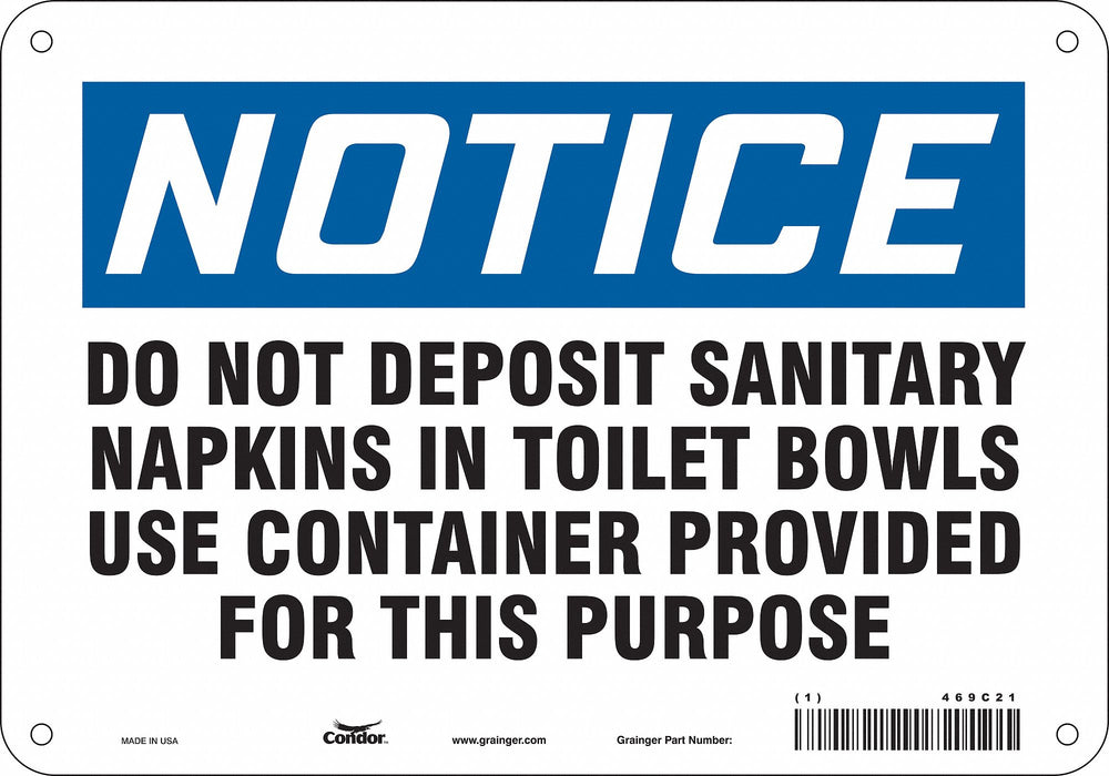 Safety Sign 7 in x 10 in Polyethylene