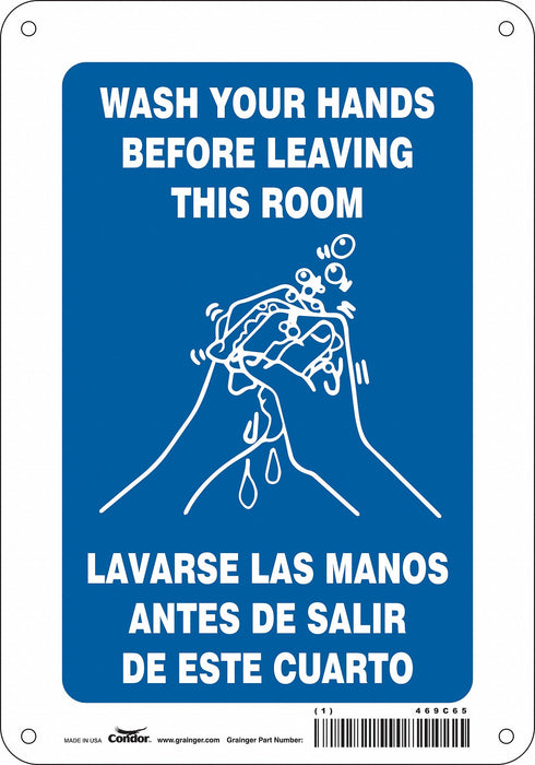 Safety Sign 10 in x 7 in Polyethylene