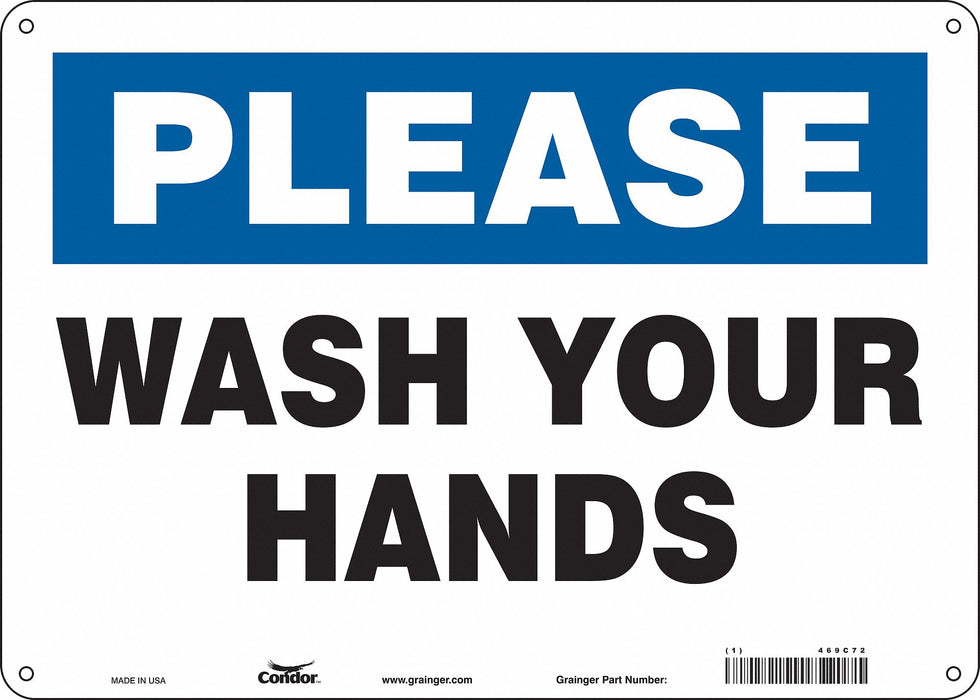 Safety Sign 10 in x 14 in Polyethylene