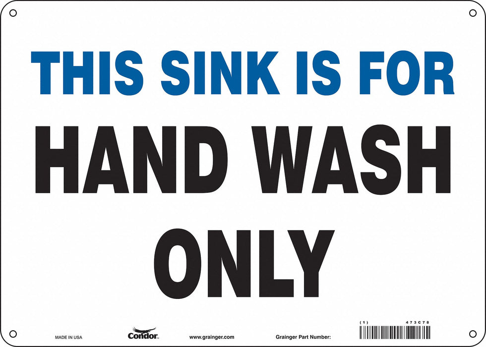 Safety Sign 10 in x 14 in Polyethylene