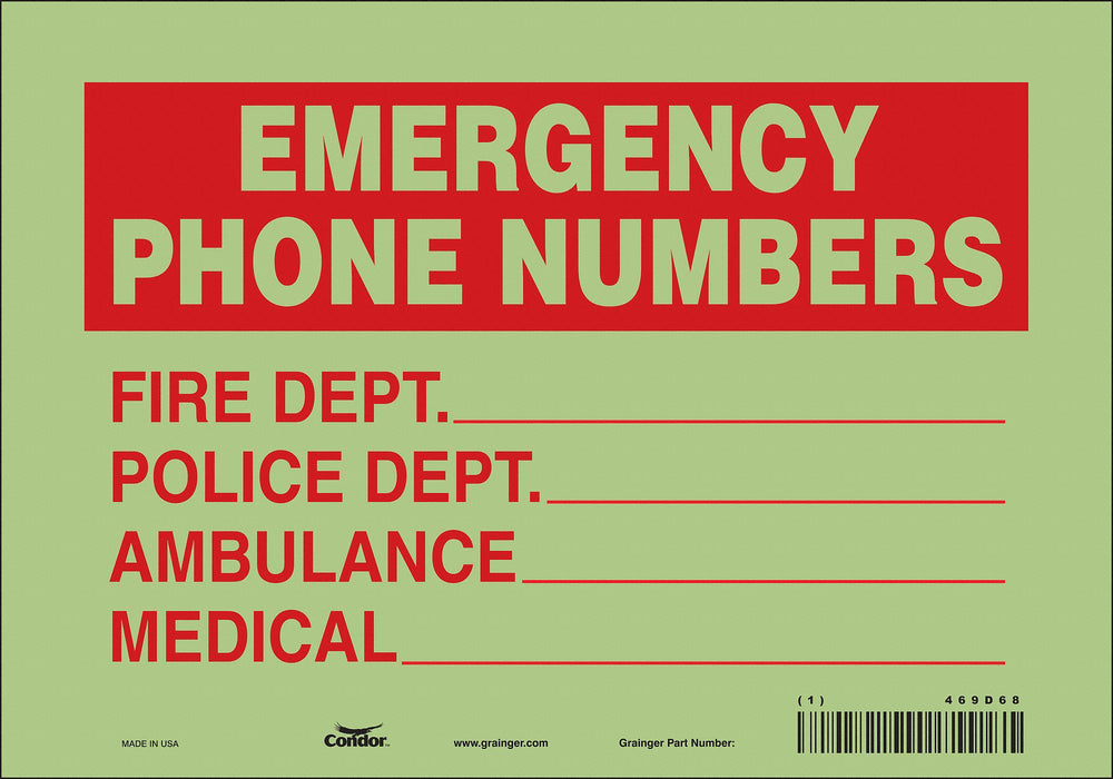 Safety Sign 7 in x 10 in Glow Vinyl