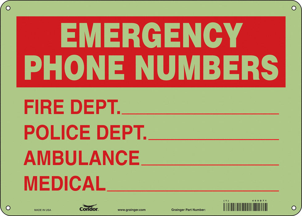 Safety Sign 10 in x 14 in Polyethylene