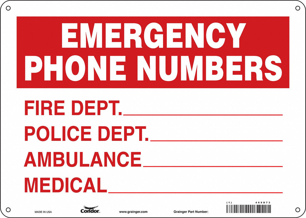 Safety Sign 10 in x 14 in Polyethylene