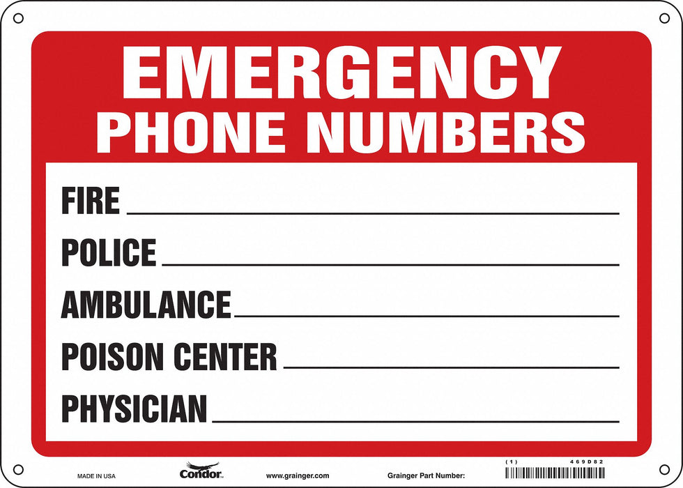 J9297 Safety Sign 10 in x 14 in Aluminum
