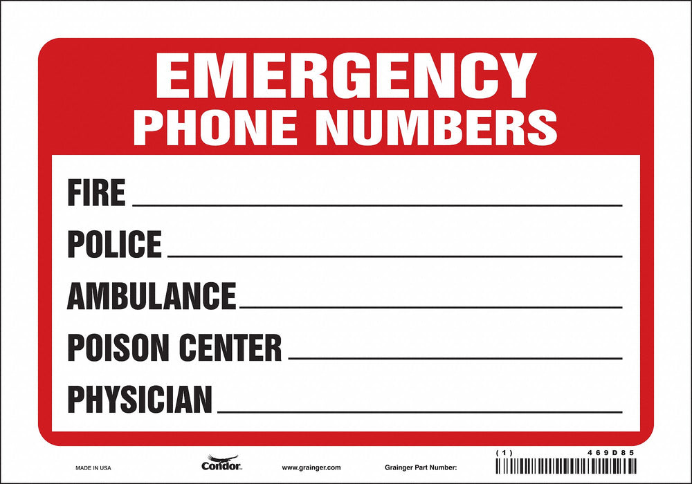 J9297 Safety Sign 7 in x 10 in Vinyl