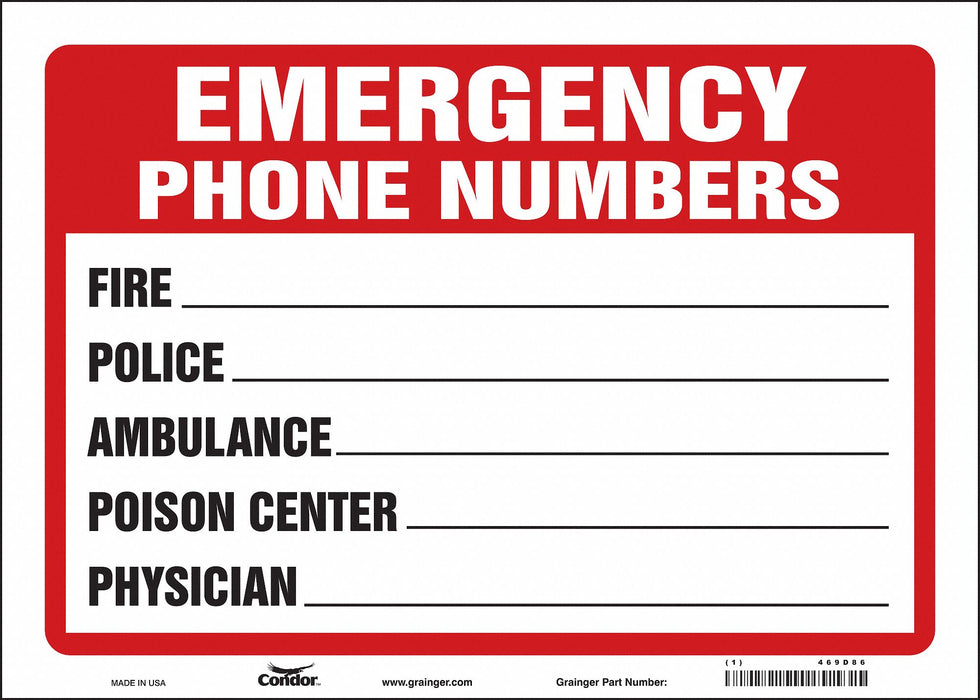J9297 Safety Sign 10 in x 14 in Vinyl