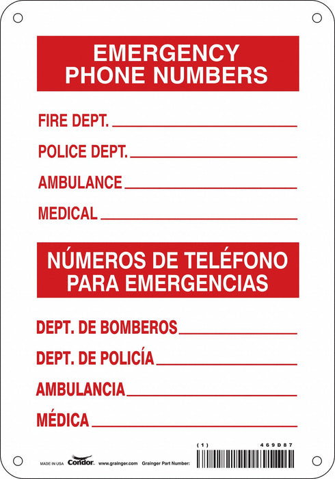 Safety Sign 10 in x 7 in Aluminum
