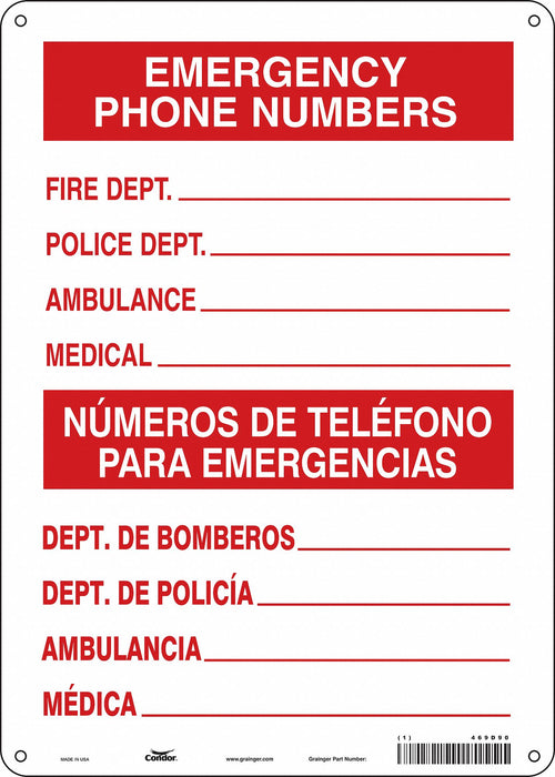 Safety Sign 14 in x 10 in Polyethylene