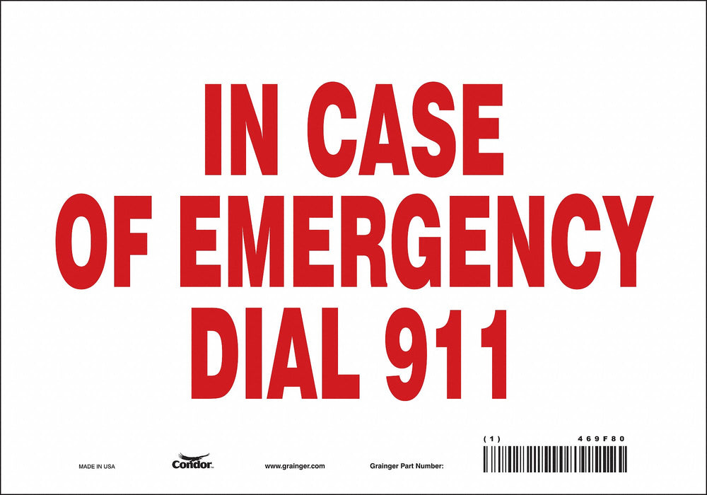 J9315 Safety Sign 7 in x 10 in Vinyl