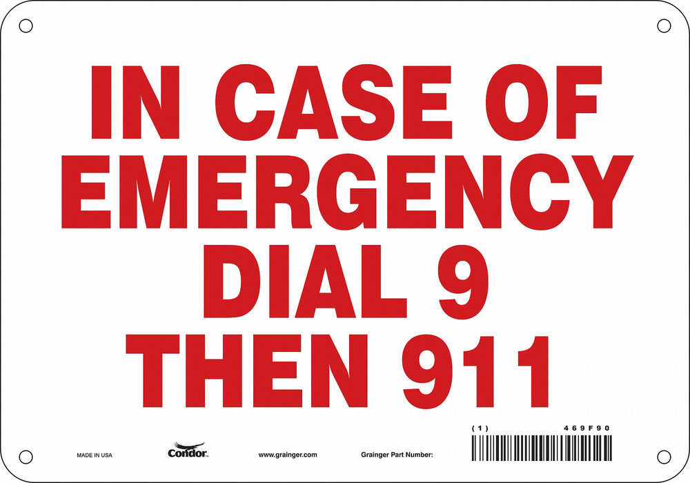 Safety Sign 7 in x 10 in Polyethylene
