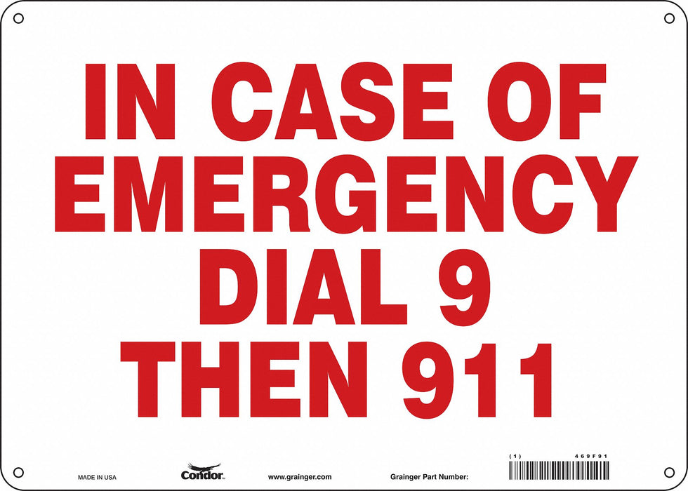 Safety Sign 10 in x 14 in Polyethylene