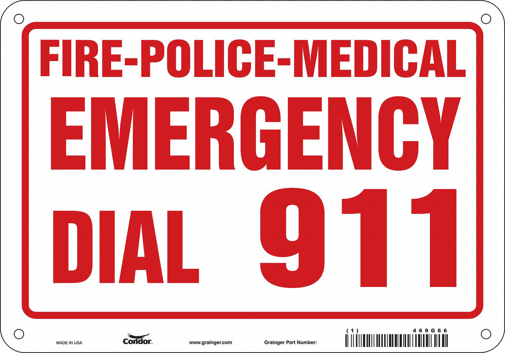 J9329 Safety Sign 7 in x 10 in Aluminum