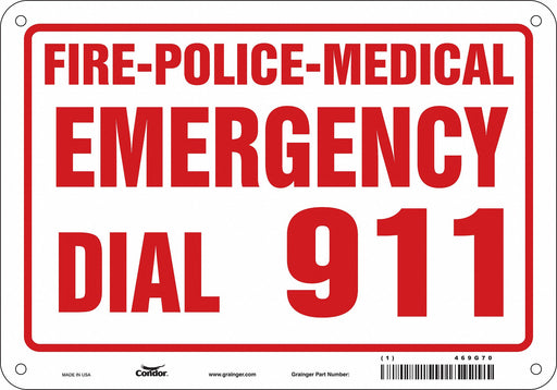J9329 Safety Sign 7 in x 10 in Polyethylene
