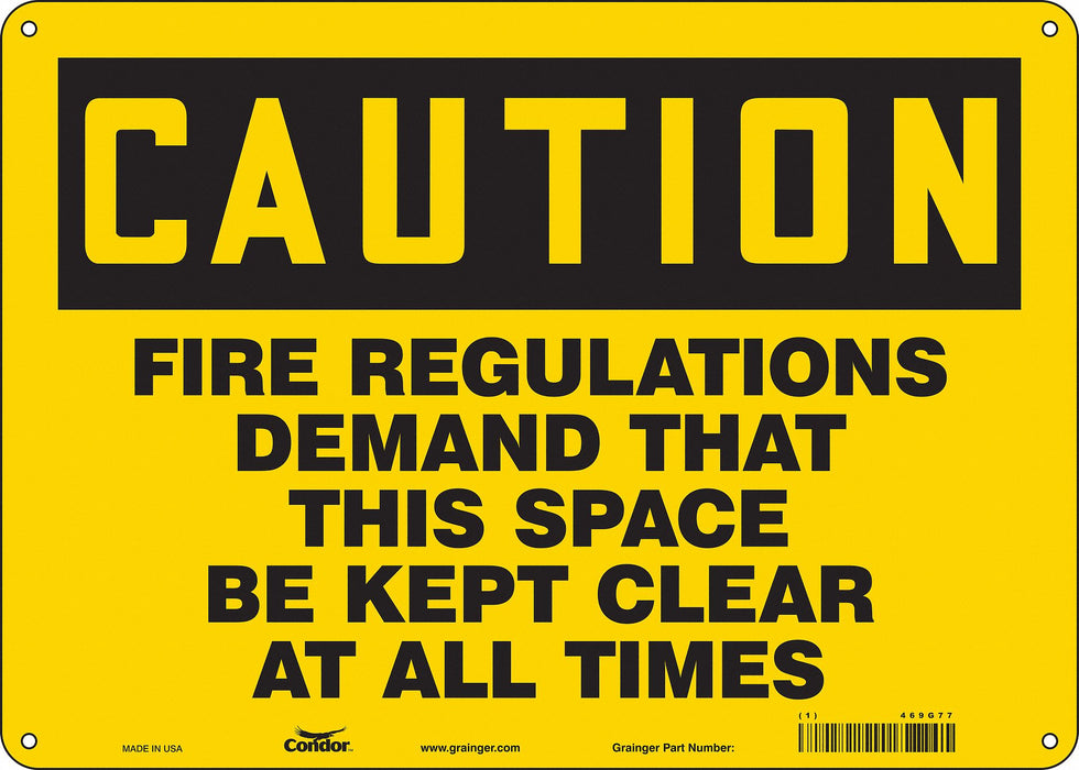 Safety Sign 10 in x 14 in Aluminum
