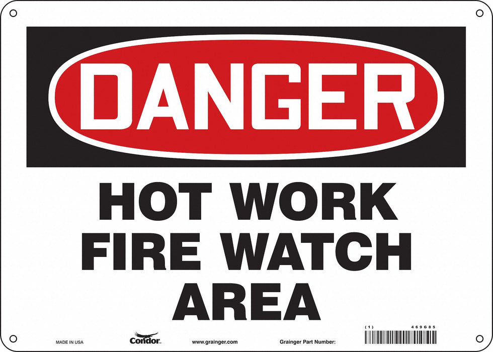 Safety Sign 10 in x 14 in Polyethylene