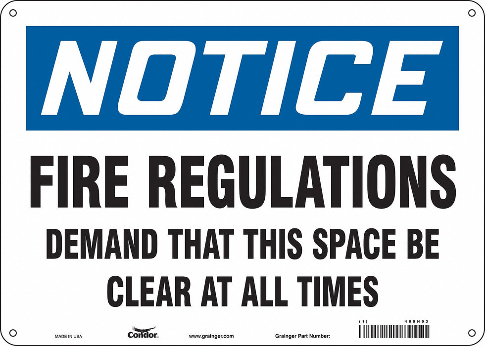 Safety Sign 10 in x 14 in Aluminum