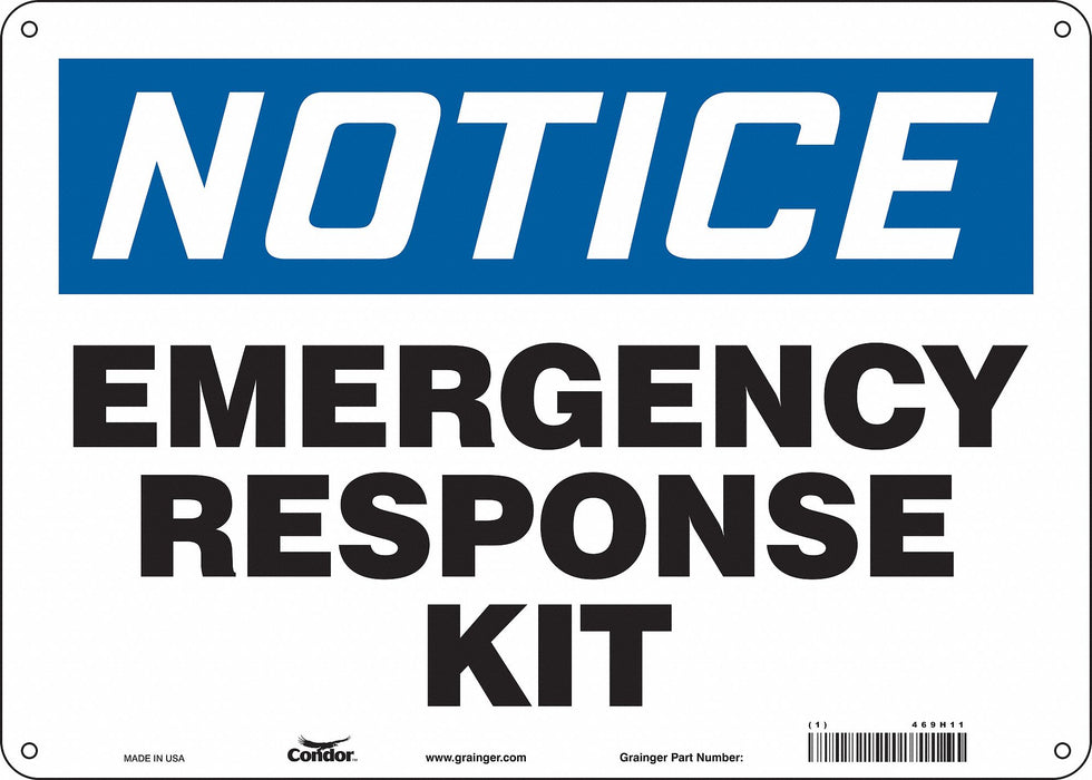 J9406 Safety Sign 10 in x 14 in Polyethylene