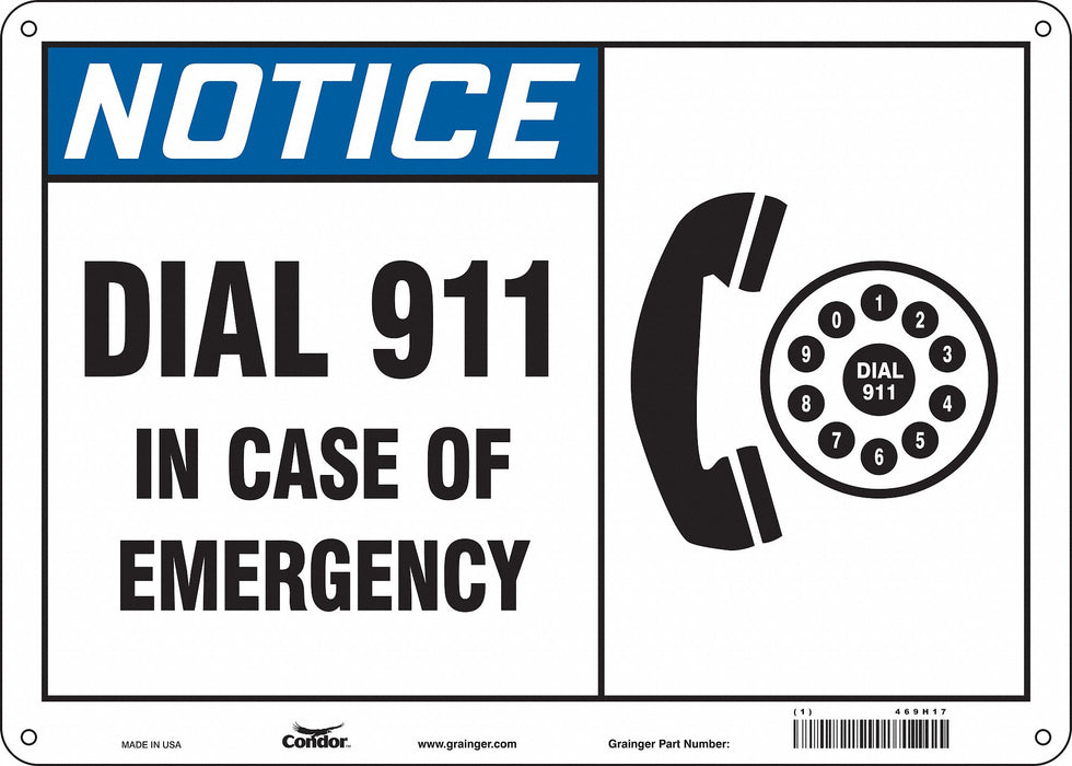 Safety Sign 10 in x 14 in Polyethylene