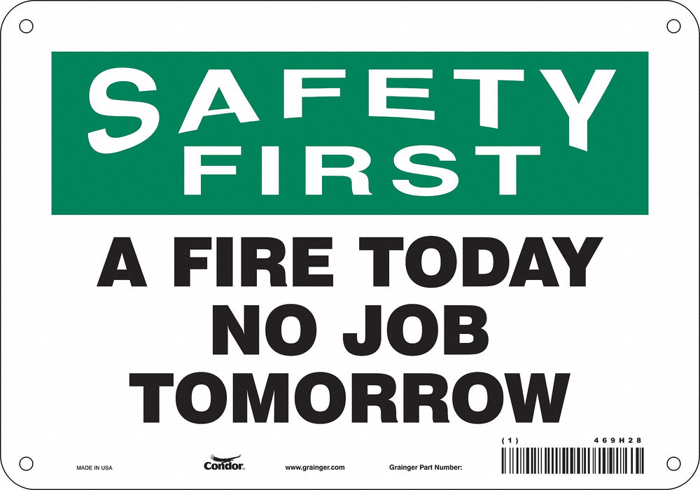 Safety Sign 7 inx10 in Polyethylene