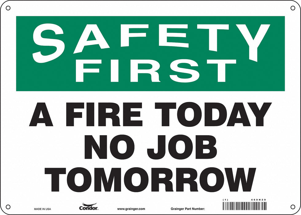 Safety Sign 10 inx14 in Polyethylene
