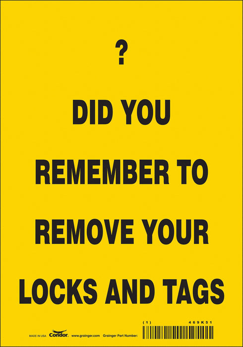 Safety Sign 10 inx7 in Vinyl