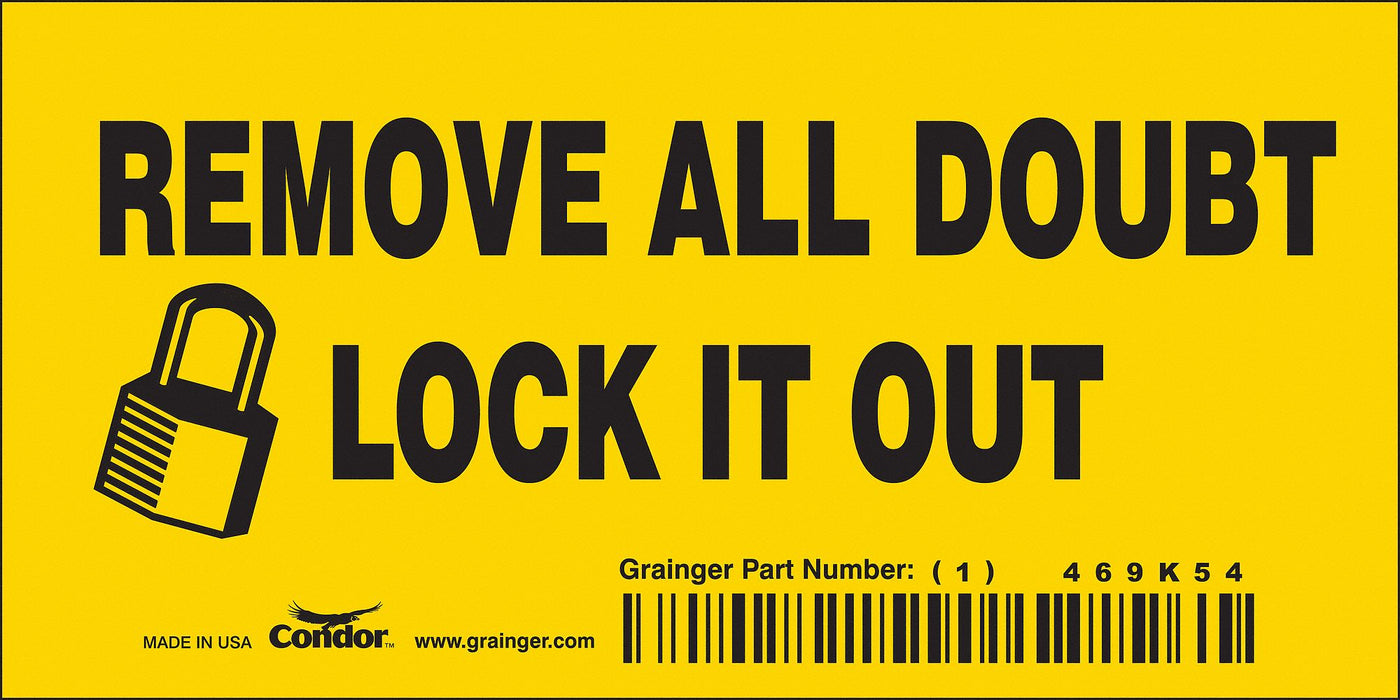 Safety Sign 2.25in x 4.5in Vinyl