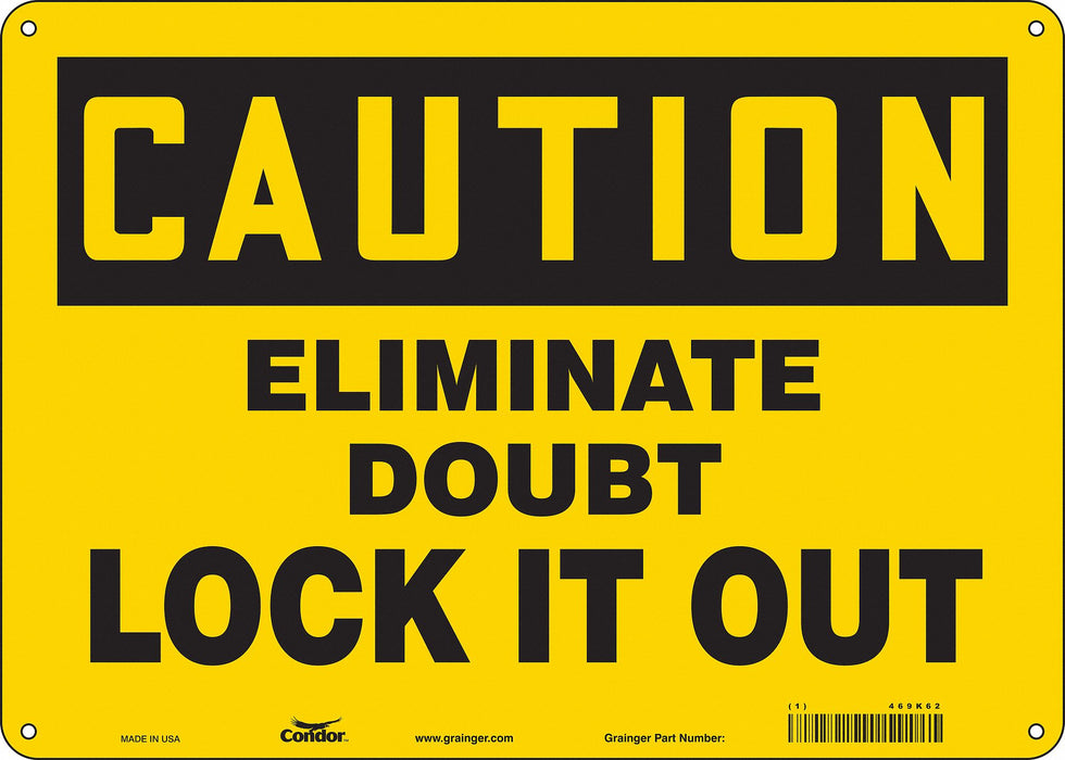 K0102 Safety Sign 10 in x 14 in Aluminum