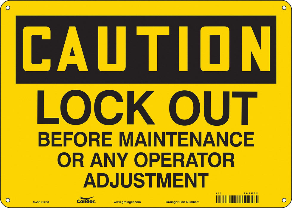 Safety Sign 10 inx14 in Polyethylene