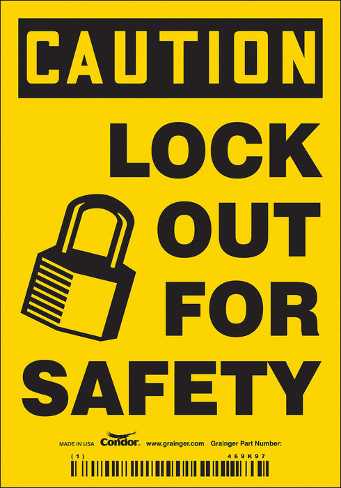 Safety Sign 5 inx3 1/2 in Vinyl