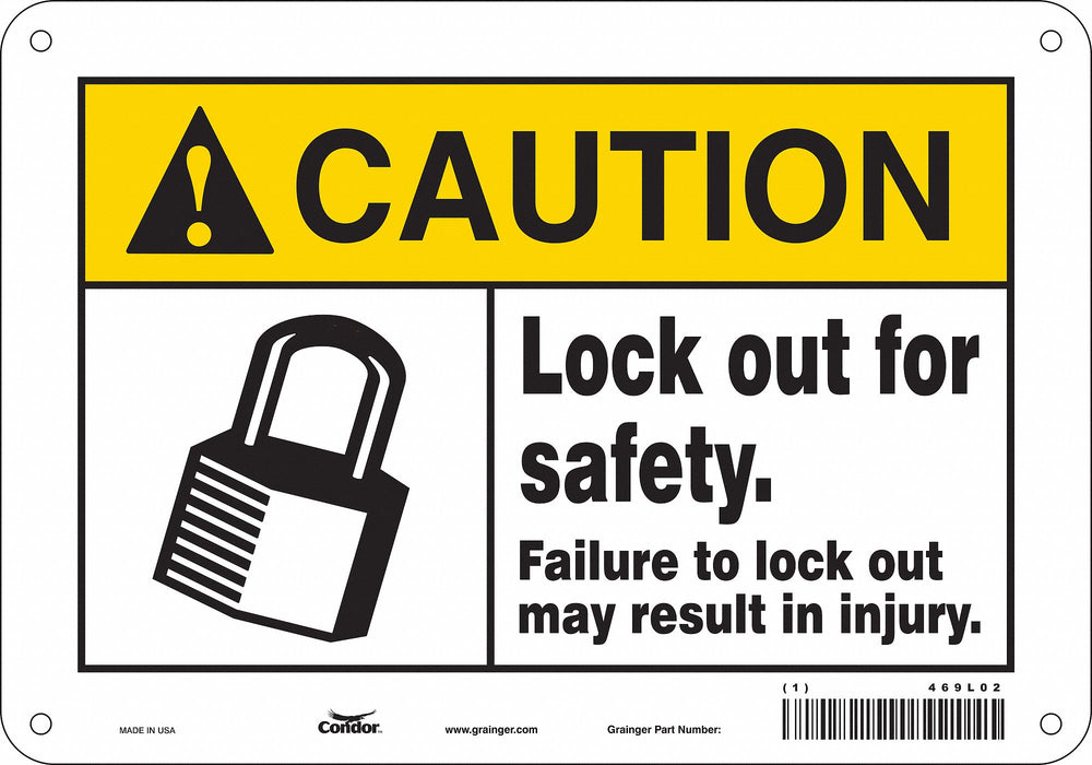 K0107 Safety Sign 7 in x 10 in Aluminum