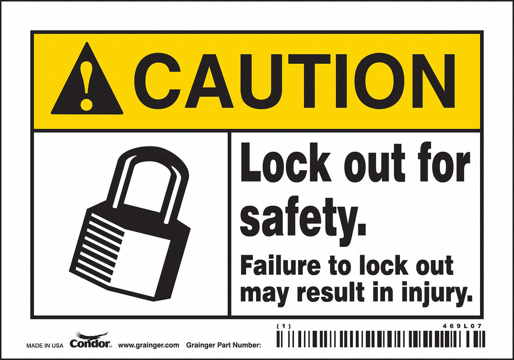 K0107 Safety Sign 3 1/2 inx5 in Vinyl