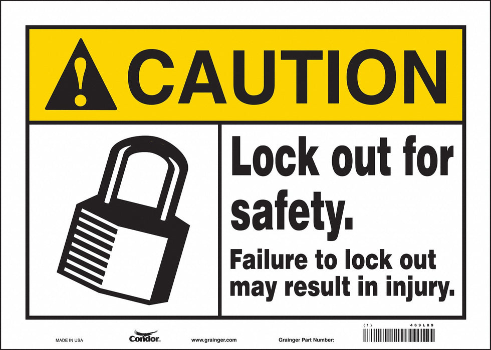 K0107 Safety Sign 10 in x 14 in Vinyl