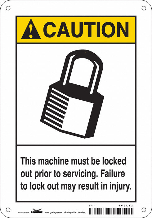 Safety Sign 10 in x 7 in Polyethylene