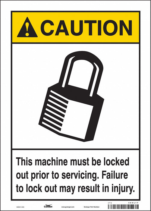 Safety Sign 14 in x 10 in Vinyl