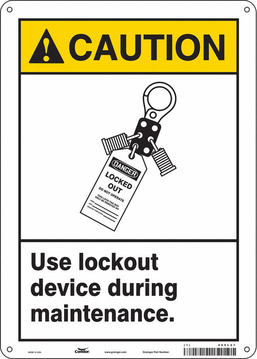 Safety Sign 14 in x 10 in Polyethylene