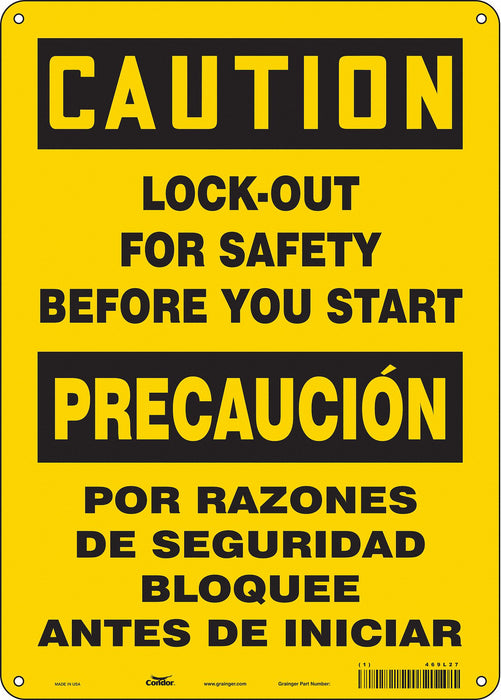 Safety Sign 14 in x 10 in Polyethylene