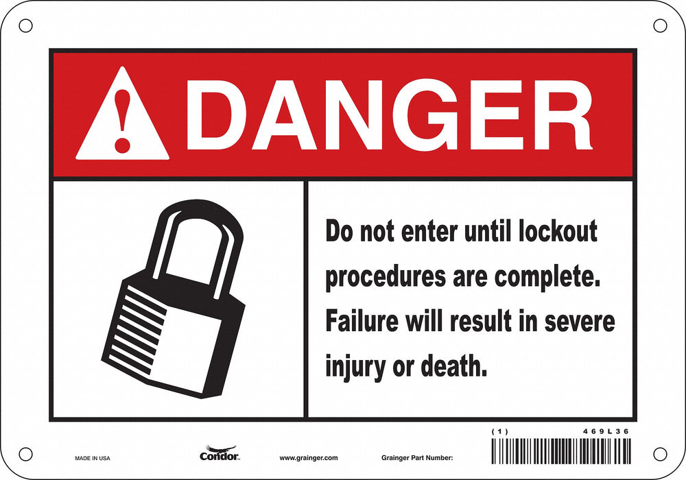 Safety Sign 7 in x 10 in Aluminum