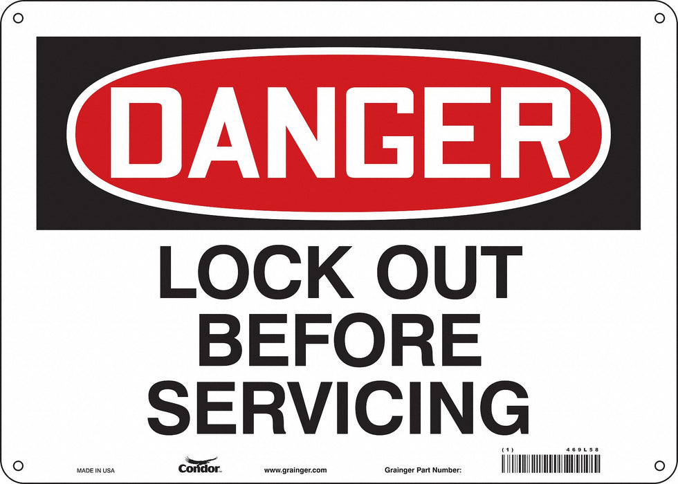 Safety Sign 10 inx14 in Aluminum
