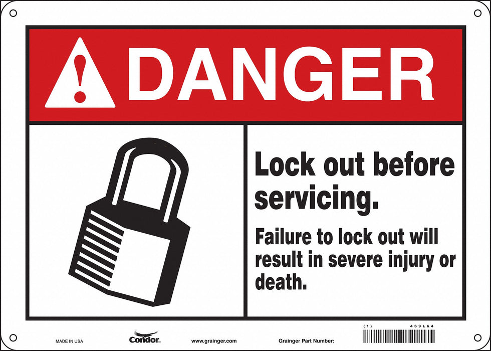 Safety Sign 10 in x 14 in Aluminum