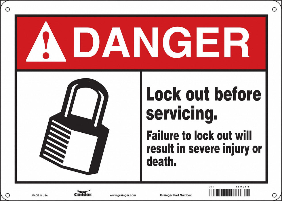 Safety Sign 10 in x 14 in Polyethylene