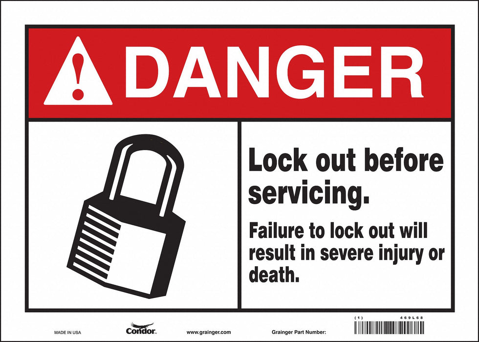Safety Sign 10 in x 14 in Vinyl