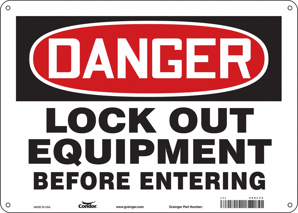 J7708 Safety Sign 10 inx14 in Polyethylene