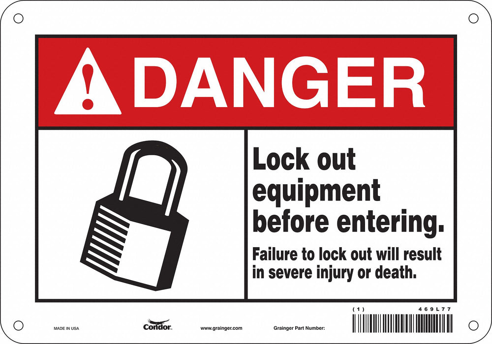Safety Sign 7 inx10 in Polyethylene